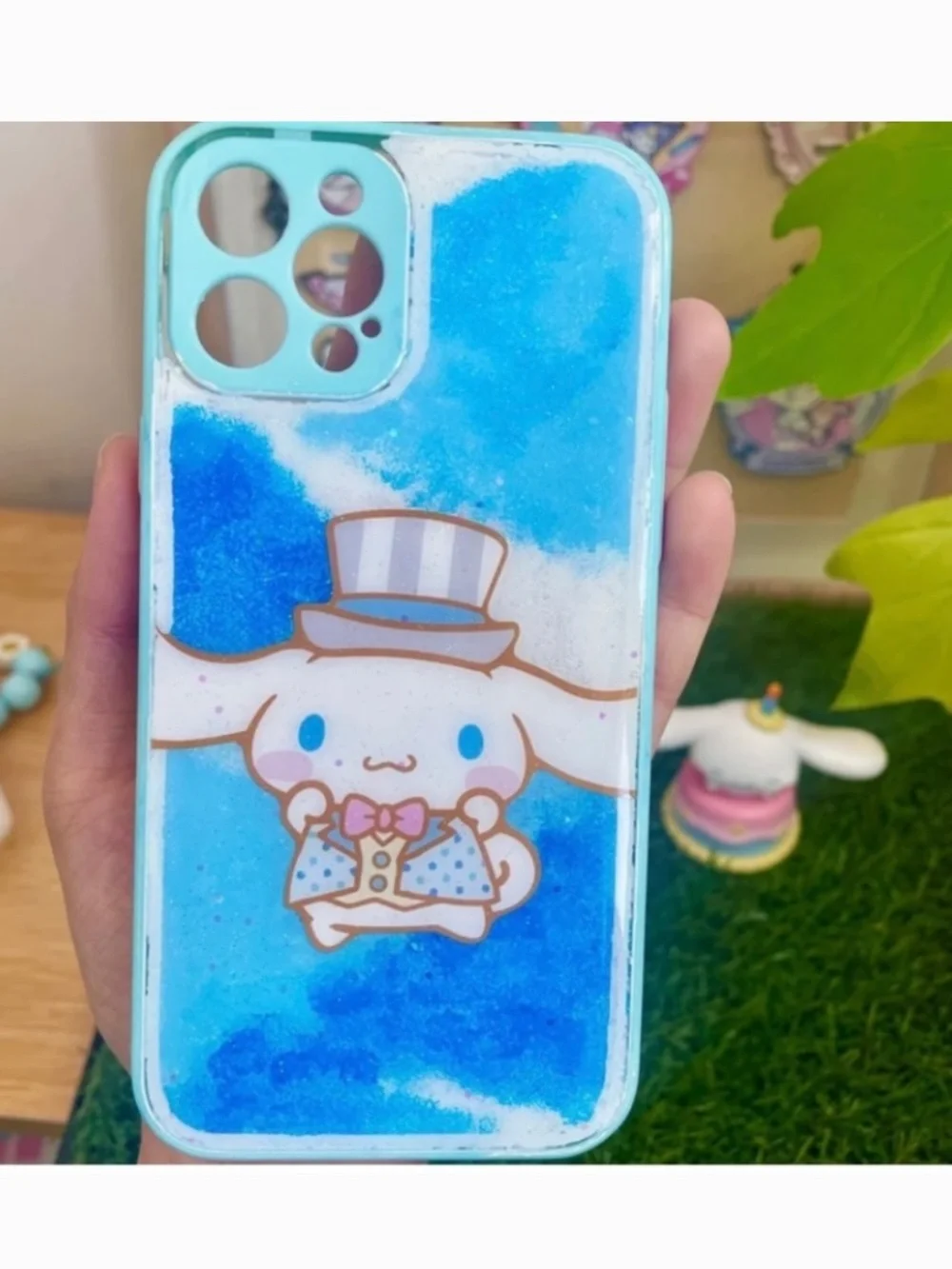 iPhone 12pro cartoon case,handmade case, Cute case with free gift beads chain